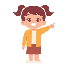 Little kid with pointing finger