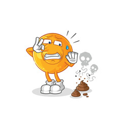 throat lozenges with stinky waste illustration. character vector