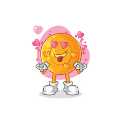 throat lozenges fallin love vector. cartoon character