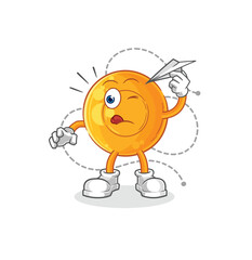 throat lozenges with paper plane character. cartoon mascot vector