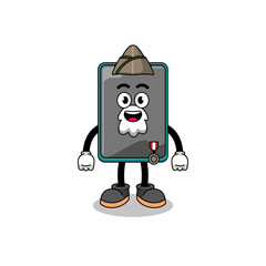 Character cartoon of smartphone as a veteran
