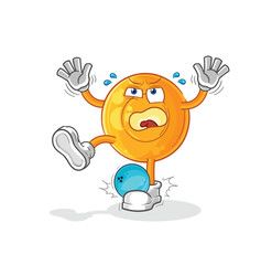 Fototapeta premium throat lozenges hiten by bowling cartoon. cartoon mascot vector