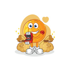 throat lozenges propose with ring. cartoon mascot vector