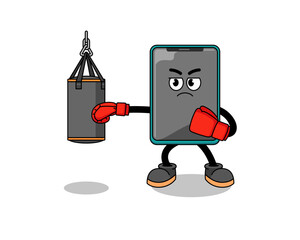 Illustration of smartphone boxer