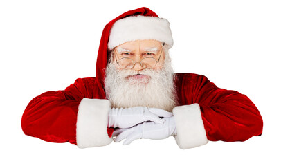 Portrait of Smiling Santa Claus on white background