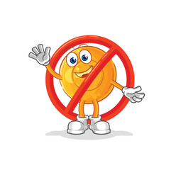 say no to throat lozenges mascot. cartoon vector