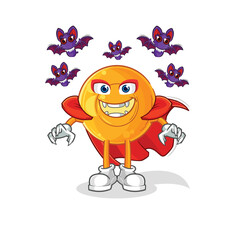 throat lozenges Dracula illustration. character vector