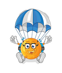 throat lozenges skydiving character. cartoon mascot vector