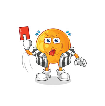 throat lozenges referee with red card illustration. character vector