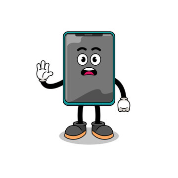 recommend clip art: smartphone cartoon illustration doing stop hand