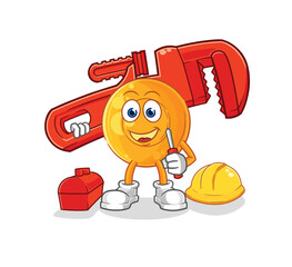 throat lozenges plumber cartoon. cartoon mascot vector