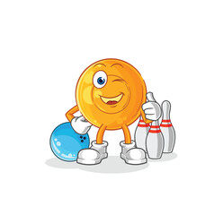 throat lozenges play bowling illustration. character vector