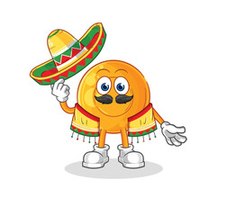 throat lozenges Mexican culture and flag. cartoon mascot vector