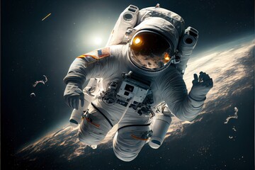 Fototapeta na wymiar World Astronaut Day April 12 realistic