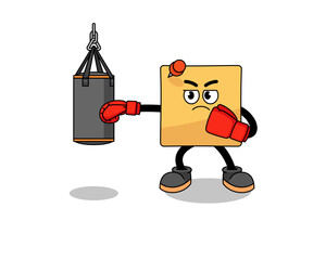 Illustration of sticky note boxer