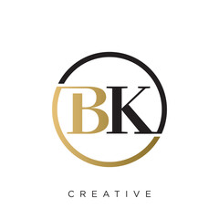 bk logo design vector icon luxury premium	 - obrazy, fototapety, plakaty