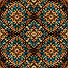 Traditional batik seamless pattern created with Generative AI technology