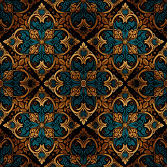 Traditional batik seamless pattern created with Generative AI technology