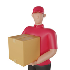 3d delivery. icon isolated on white background. 3d rendering illustration