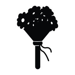 Bouquet icon silhouette clipart illustration vector template