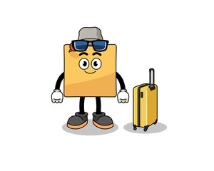 sticky note mascot doing vacation