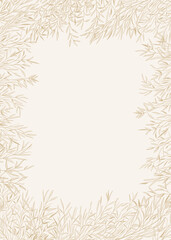 Vertical greeting card with pampas grass. Cover template with plants. Grey tones. Botanical background with copy space. Sketch. Layout border for greeting card, logos, covers, labels