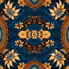 Möbelaufkleber Traditional batik seamless pattern created with Generative AI technology © safri