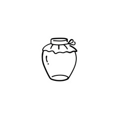 Honey Jar Line Style Icon Design