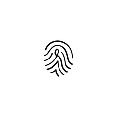 Fingerprint Line Style Icon Design
