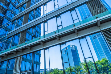 background of the glass modern office building.