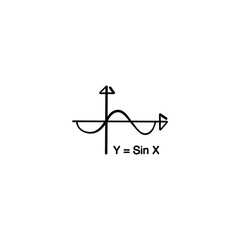 Trigonometry Graph Line Style Icon Design
