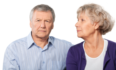 Portrait of a Serious Mature Couple