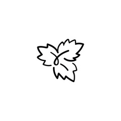 Mint Leaves Line Style Icon Design
