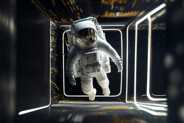 Astronaut Floats in Strange Portal - Generative Ai