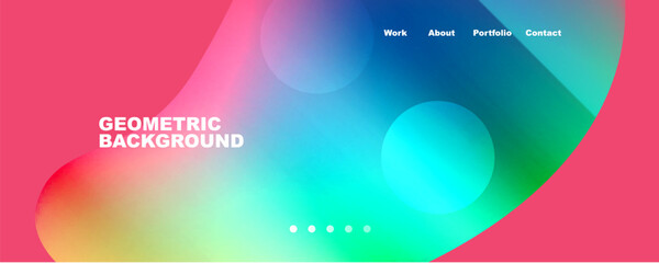 Obraz premium Geometric flowing shapes abstract background. Vector Illustration For Wallpaper, Banner, Background, Card, Book Illustration, landing page