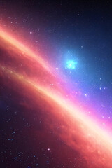 A breathtaking view of the majestic space with its galaxies and nebulae. A stunning arrangement of shapes and colors. Mystery, Mystery, Mystery concept created with generative AI.