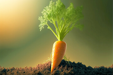 illustration of a lush carrot plant generative ai