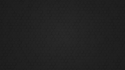 Fototapeta premium Abstract. Embossed Hexagon, honeycomb black Background. Dark horizontal background with hexagons. Vector background
