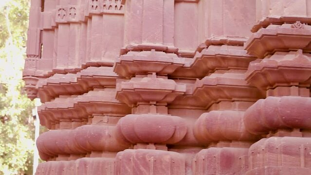 ancient hindu temple architecture from different angle at day
