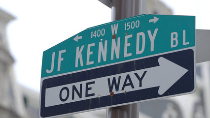 John F Kennedy Boulevard in Philadelphia - travel photography - obrazy, fototapety, plakaty