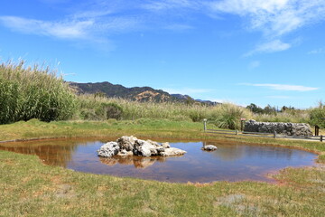 The Old Faithful Geyser of California laying dormant until the next eruption in Calistoga, California