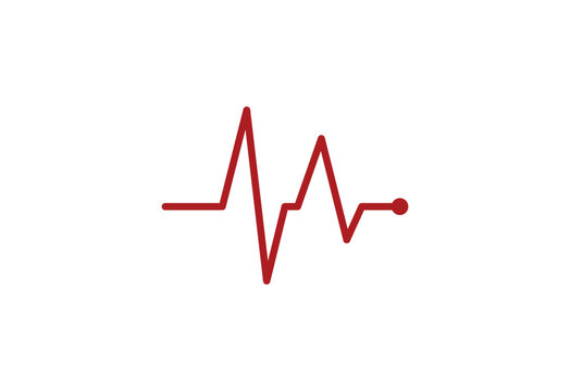 Heart beat monitor pulse line art vector icon for medical apps and websites.