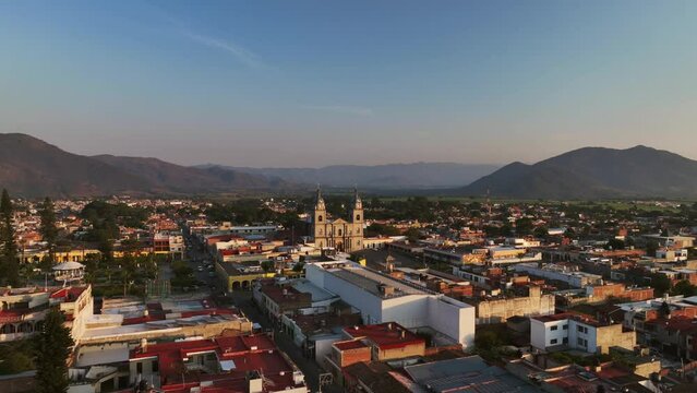 Aerial View Over Municipality Of Tuxpan In The Mexican State Of Jalisco - drone shot
