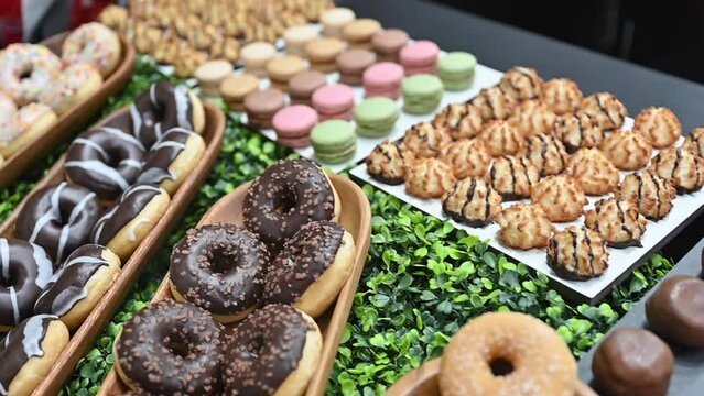 Savouries and sweets are displayed during the Gulf Food Exhibition in the United Arab Emirates.