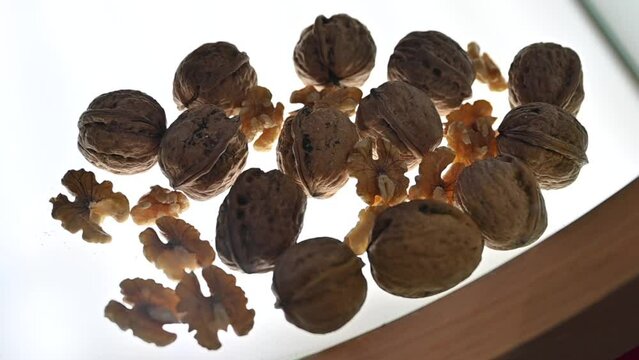 Closeups of Walnuts are displayed during the Gulf Food exhibition in Dubai, United Arab Emirates.