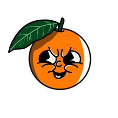 orange fruit vector character illustration