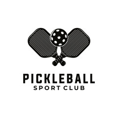 pickle ball sport graphic template. pickleball club game tournament vector illustration.