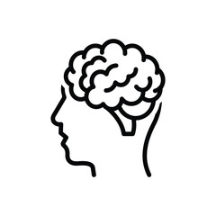 Black line icon for mind
