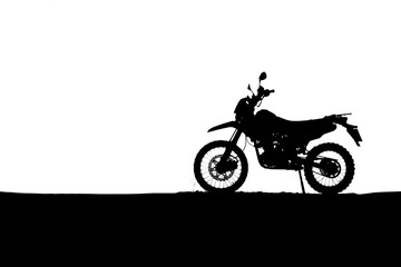 Silhouette Motocross Motorcycle on white background 