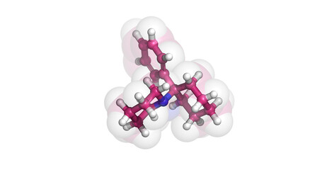 Phencyclidine, PCP, angel dust 3D protein molecule  4K
